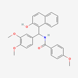 molecular formula C27H25NO5 B3926294 N-[(3,4-dimethoxyphenyl)(2-hydroxy-1-naphthyl)methyl]-4-methoxybenzamide 