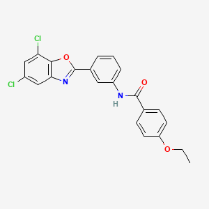molecular formula C22H16Cl2N2O3 B3926296 N-[3-(5,7-dichloro-1,3-benzoxazol-2-yl)phenyl]-4-ethoxybenzamide 