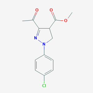 molecular formula C13H13ClN2O3 B392632 methyl 3-acetyl-1-(4-chlorophenyl)-4,5-dihydro-1H-pyrazole-4-carboxylate 