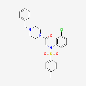 molecular formula C26H28ClN3O3S B3926342 N-[2-(4-benzyl-1-piperazinyl)-2-oxoethyl]-N-(3-chlorophenyl)-4-methylbenzenesulfonamide 