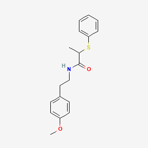 molecular formula C18H21NO2S B3926375 N-[2-(4-methoxyphenyl)ethyl]-2-(phenylsulfanyl)propanamide 