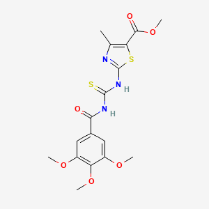 molecular formula C17H19N3O6S2 B3926397 methyl 4-methyl-2-({[(3,4,5-trimethoxybenzoyl)amino]carbonothioyl}amino)-1,3-thiazole-5-carboxylate 