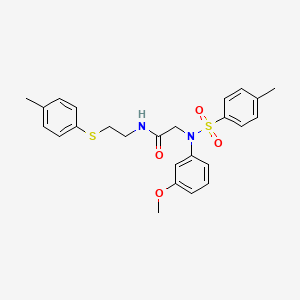molecular formula C25H28N2O4S2 B3926447 N~2~-(3-methoxyphenyl)-N~2~-[(4-methylphenyl)sulfonyl]-N~1~-{2-[(4-methylphenyl)thio]ethyl}glycinamide 