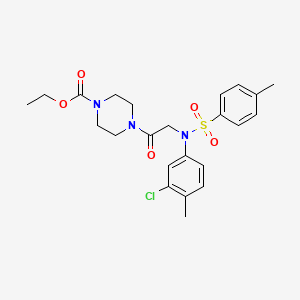 molecular formula C23H28ClN3O5S B3926456 ethyl 4-{N-(3-chloro-4-methylphenyl)-N-[(4-methylphenyl)sulfonyl]glycyl}-1-piperazinecarboxylate 