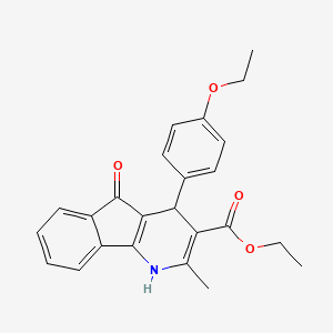 molecular formula C24H23NO4 B3926501 Ethyl 4-(4-ethoxyphenyl)-2-methyl-5-oxo-1,4-dihydroindeno[1,2-b]pyridine-3-carboxylate 