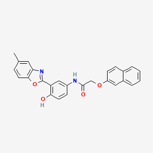 molecular formula C26H20N2O4 B3926522 N-[4-hydroxy-3-(5-methyl-1,3-benzoxazol-2-yl)phenyl]-2-naphthalen-2-yloxyacetamide 