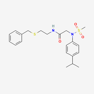 molecular formula C21H28N2O3S2 B3926557 N~1~-[2-(benzylthio)ethyl]-N~2~-(4-isopropylphenyl)-N~2~-(methylsulfonyl)glycinamide 