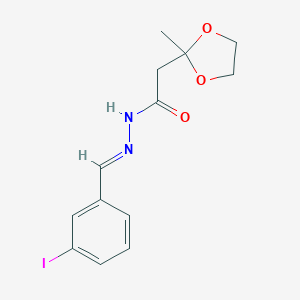 molecular formula C13H15IN2O3 B392657 N'-[(E)-(3-iodophenyl)methylidene]-2-(2-methyl-1,3-dioxolan-2-yl)acetohydrazide 