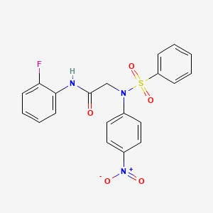 molecular formula C20H16FN3O5S B3926615 N~1~-(2-fluorophenyl)-N~2~-(4-nitrophenyl)-N~2~-(phenylsulfonyl)glycinamide 