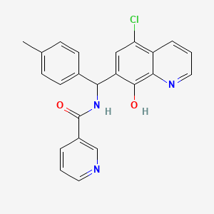 molecular formula C23H18ClN3O2 B3926647 N-[(5-chloro-8-hydroxyquinolin-7-yl)-(4-methylphenyl)methyl]pyridine-3-carboxamide 