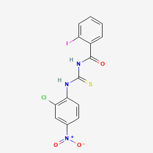 molecular formula C14H9ClIN3O3S B3926649 N-[(2-chloro-4-nitrophenyl)carbamothioyl]-2-iodobenzamide 