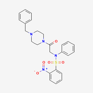 molecular formula C25H26N4O5S B3926652 N-[2-(4-benzylpiperazin-1-yl)-2-oxoethyl]-2-nitro-N-phenylbenzenesulfonamide 