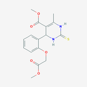 molecular formula C16H18N2O5S B392666 METHYL 4-[2-(2-METHOXY-2-OXOETHOXY)PHENYL]-6-METHYL-2-SULFANYLIDENE-1,2,3,4-TETRAHYDROPYRIMIDINE-5-CARBOXYLATE 