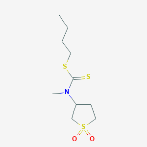 molecular formula C10H19NO2S3 B3926684 butyl (1,1-dioxidotetrahydro-3-thienyl)methyldithiocarbamate 