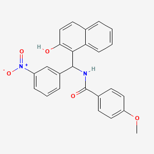 molecular formula C25H20N2O5 B3926737 N-[(2-hydroxynaphthalen-1-yl)-(3-nitrophenyl)methyl]-4-methoxybenzamide 