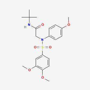 molecular formula C21H28N2O6S B3926760 N~1~-(tert-butyl)-N~2~-[(3,4-dimethoxyphenyl)sulfonyl]-N~2~-(4-methoxyphenyl)glycinamide 