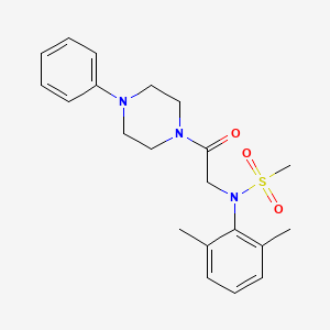 molecular formula C21H27N3O3S B3926785 N-(2,6-dimethylphenyl)-N-[2-oxo-2-(4-phenyl-1-piperazinyl)ethyl]methanesulfonamide 