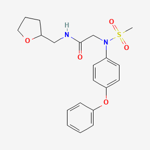 molecular formula C20H24N2O5S B3926786 N~2~-(methylsulfonyl)-N~2~-(4-phenoxyphenyl)-N~1~-(tetrahydro-2-furanylmethyl)glycinamide 