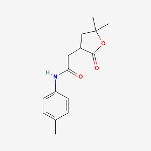 molecular formula C15H19NO3 B3926791 2-(5,5-dimethyl-2-oxotetrahydro-3-furanyl)-N-(4-methylphenyl)acetamide 