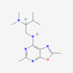 molecular formula C14H23N5O B3926797 N~1~-(2,5-dimethyl[1,3]oxazolo[5,4-d]pyrimidin-7-yl)-N~2~,N~2~,3-trimethylbutane-1,2-diamine 