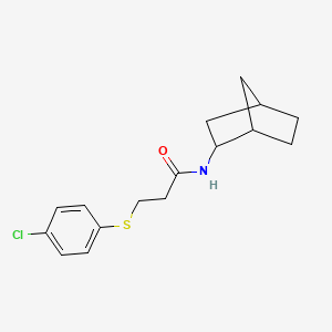 molecular formula C16H20ClNOS B3926811 N-(2-bicyclo[2.2.1]heptanyl)-3-(4-chlorophenyl)sulfanylpropanamide 