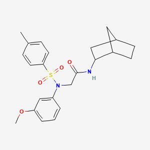 molecular formula C23H28N2O4S B3926813 N-(2-bicyclo[2.2.1]heptanyl)-2-(3-methoxy-N-(4-methylphenyl)sulfonylanilino)acetamide 