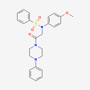molecular formula C25H27N3O4S B3926814 N-(4-methoxyphenyl)-N-[2-oxo-2-(4-phenylpiperazin-1-yl)ethyl]benzenesulfonamide 