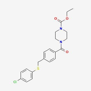 molecular formula C21H23ClN2O3S B3926841 ethyl 4-(4-{[(4-chlorophenyl)thio]methyl}benzoyl)-1-piperazinecarboxylate 