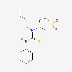 molecular formula C15H22N2O2S2 B3926863 N-butyl-N-(1,1-dioxidotetrahydro-3-thienyl)-N'-phenylthiourea 