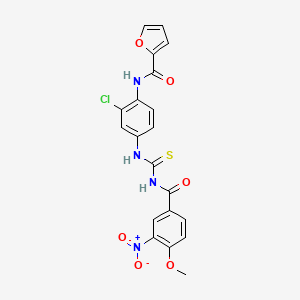 molecular formula C20H15ClN4O6S B3926881 N-[2-chloro-4-({[(4-methoxy-3-nitrobenzoyl)amino]carbonothioyl}amino)phenyl]-2-furamide 