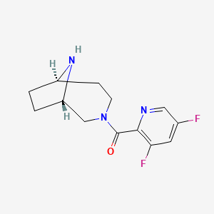 molecular formula C13H15F2N3O B3926899 rel-(1S,6R)-3-[(3,5-difluoro-2-pyridinyl)carbonyl]-3,9-diazabicyclo[4.2.1]nonane hydrochloride 