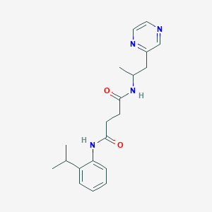 molecular formula C20H26N4O2 B3926905 N-(2-isopropylphenyl)-N'-(1-methyl-2-pyrazin-2-ylethyl)succinamide 