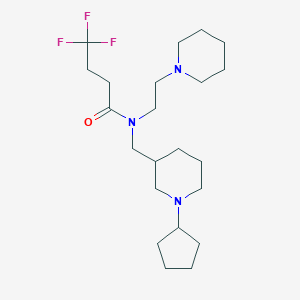 molecular formula C22H38F3N3O B3926952 N-[(1-cyclopentyl-3-piperidinyl)methyl]-4,4,4-trifluoro-N-[2-(1-piperidinyl)ethyl]butanamide 