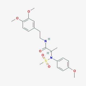 molecular formula C21H28N2O6S B3927025 N~1~-[2-(3,4-dimethoxyphenyl)ethyl]-N~2~-(4-methoxyphenyl)-N~2~-(methylsulfonyl)alaninamide 