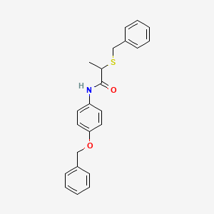 molecular formula C23H23NO2S B3927052 N-[4-(benzyloxy)phenyl]-2-(benzylsulfanyl)propanamide 