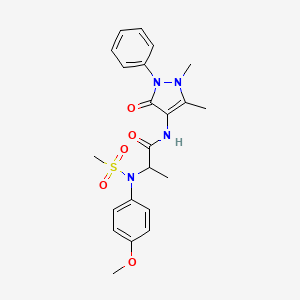 molecular formula C22H26N4O5S B3927059 N~1~-(1,5-dimethyl-3-oxo-2-phenyl-2,3-dihydro-1H-pyrazol-4-yl)-N~2~-(4-methoxyphenyl)-N~2~-(methylsulfonyl)alaninamide 