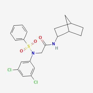 molecular formula C21H22Cl2N2O3S B3927081 N~1~-bicyclo[2.2.1]hept-2-yl-N~2~-(3,5-dichlorophenyl)-N~2~-(phenylsulfonyl)glycinamide 
