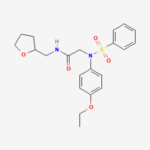 molecular formula C21H26N2O5S B3927089 N~2~-(4-ethoxyphenyl)-N~2~-(phenylsulfonyl)-N~1~-(tetrahydro-2-furanylmethyl)glycinamide 