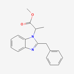 molecular formula C18H18N2O2 B3927100 methyl 2-(2-benzyl-1H-benzimidazol-1-yl)propanoate 
