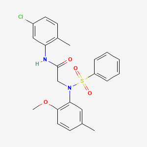molecular formula C23H23ClN2O4S B3927221 N~1~-(5-chloro-2-methylphenyl)-N~2~-(2-methoxy-5-methylphenyl)-N~2~-(phenylsulfonyl)glycinamide 