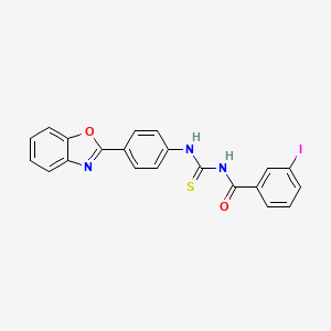 molecular formula C21H14IN3O2S B3927244 N-({[4-(1,3-benzoxazol-2-yl)phenyl]amino}carbonothioyl)-3-iodobenzamide 