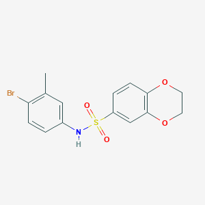 molecular formula C15H14BrNO4S B3927261 N-(4-bromo-3-methylphenyl)-2,3-dihydro-1,4-benzodioxine-6-sulfonamide 