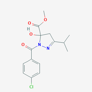 molecular formula C15H17ClN2O4 B392728 methyl 1-(4-chlorobenzoyl)-5-hydroxy-3-isopropyl-4,5-dihydro-1H-pyrazole-5-carboxylate 