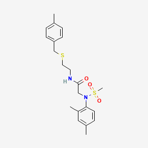 molecular formula C21H28N2O3S2 B3927310 N~2~-(2,4-dimethylphenyl)-N~1~-{2-[(4-methylbenzyl)thio]ethyl}-N~2~-(methylsulfonyl)glycinamide 
