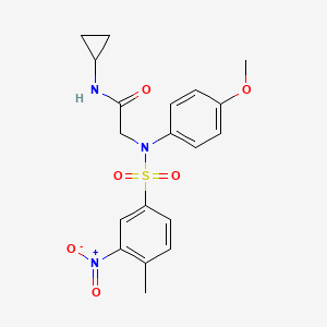 molecular formula C19H21N3O6S B3927359 N~1~-cyclopropyl-N~2~-(4-methoxyphenyl)-N~2~-[(4-methyl-3-nitrophenyl)sulfonyl]glycinamide 
