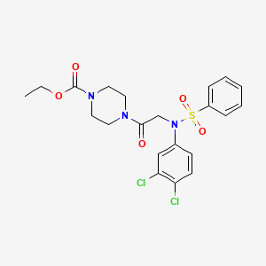molecular formula C21H23Cl2N3O5S B3927370 ethyl 4-[N-(3,4-dichlorophenyl)-N-(phenylsulfonyl)glycyl]-1-piperazinecarboxylate 