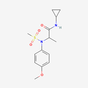 molecular formula C14H20N2O4S B3927374 N~1~-cyclopropyl-N~2~-(4-methoxyphenyl)-N~2~-(methylsulfonyl)alaninamide 