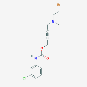 molecular formula C14H16BrClN2O2 B039274 4-((2-Bromoethyl)methylamino)-2-butynyl N-(3-chlorophenyl)carbamate CAS No. 123567-34-0