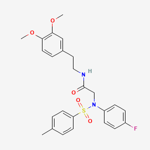 molecular formula C25H27FN2O5S B3927400 N~1~-[2-(3,4-dimethoxyphenyl)ethyl]-N~2~-(4-fluorophenyl)-N~2~-[(4-methylphenyl)sulfonyl]glycinamide 