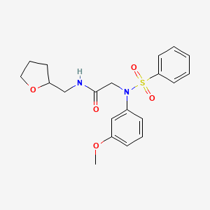 molecular formula C20H24N2O5S B3927424 N~2~-(3-methoxyphenyl)-N~2~-(phenylsulfonyl)-N~1~-(tetrahydro-2-furanylmethyl)glycinamide 